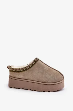 Hot Śniegowce Damskie Na Platformie Ocieplane Futerkiem Zielone Remenia Damskie Śniegowce Damskie|Kapcie Klasyczne