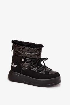 Best Lee Cooper Śniegowce Damskie Na Platformie LCJ-25-03-3814 Czarne Czarny