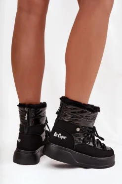 Best Lee Cooper Śniegowce Damskie Na Platformie LCJ-25-03-3814 Czarne Czarny
