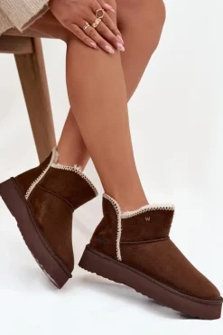 Clearance Śniegowce Damskie Na Platformie 20253093.IKU Czekoladowe Damskie Śniegowce Damskie