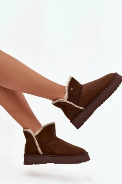 Clearance Śniegowce Damskie Na Platformie 20253093.IKU Czekoladowe Damskie Śniegowce Damskie