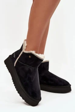 Śniegowce Damskie>Wrangler Śniegowce Damskie Na Platformie 20253093.25Y Czarne Czarny