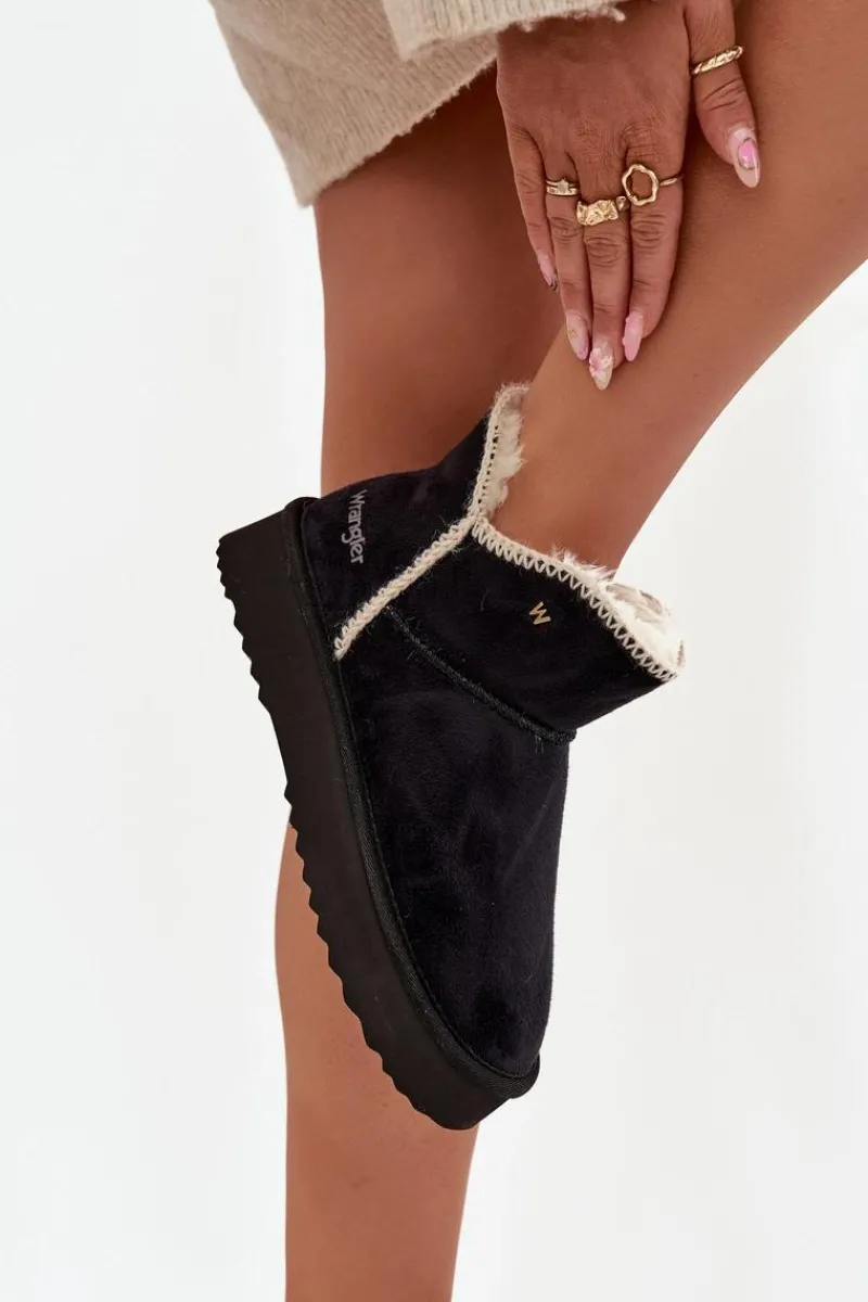 Śniegowce Damskie>Wrangler Śniegowce Damskie Na Platformie 20253093.25Y Czarne Czarny