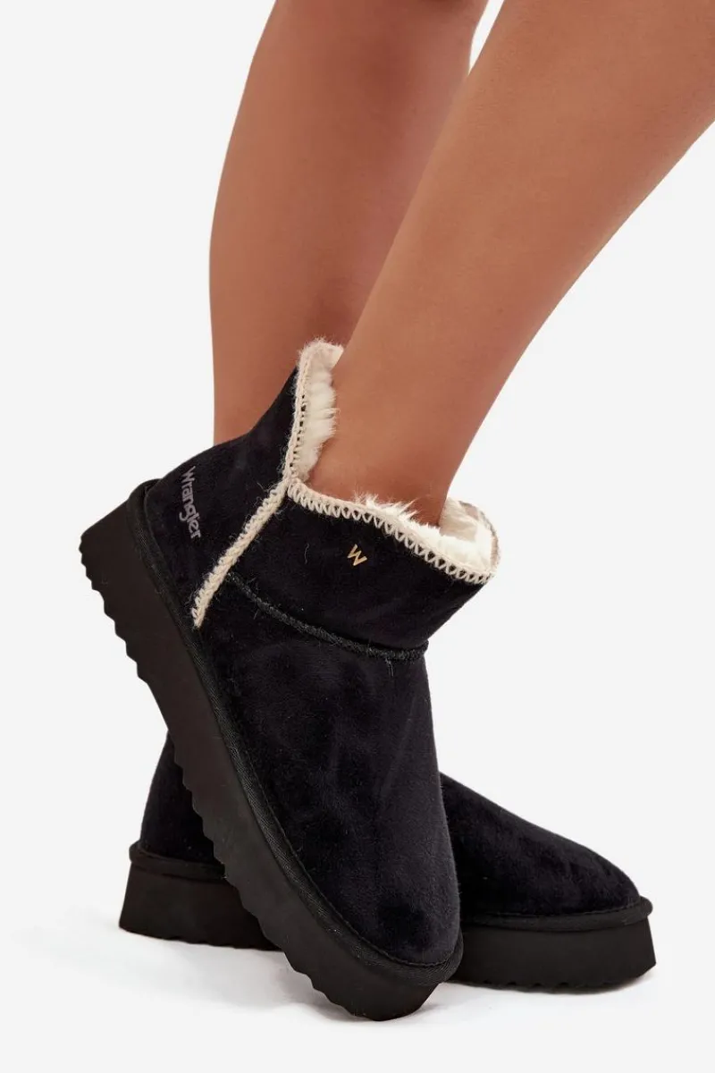 Śniegowce Damskie>Wrangler Śniegowce Damskie Na Platformie 20253093.25Y Czarne Czarny