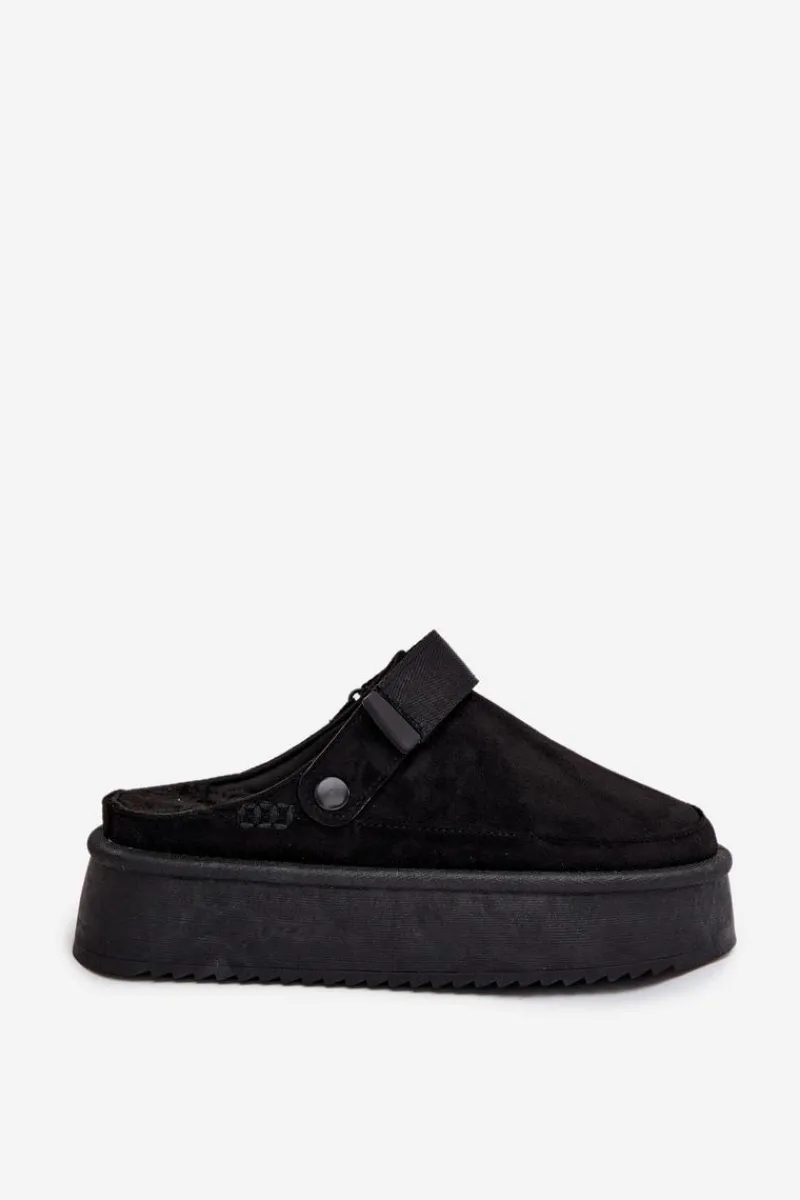 New Śniegowce Damskie Na Platformie Z Rzepem Czarne Jorielle Damskie Śniegowce Damskie|Kapcie Klasyczne