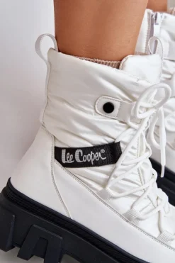 New Lee Cooper Śniegowce Damskie Na Zamek LCJ-24-47-3142 Białe