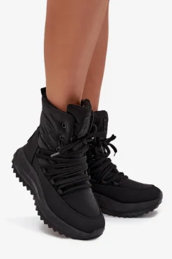 Big Star Shoes Śniegowce Damskie Na Zamek Big Star SS274059 Czarne Czarny