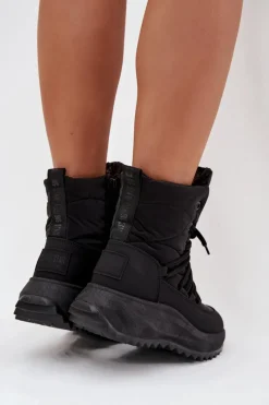 Big Star Shoes Śniegowce Damskie Na Zamek Big Star SS274059 Czarne Czarny