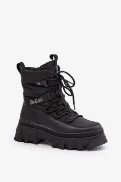 Best Lee Cooper Śniegowce Damskie Na Zamek LCJ-24-47-3144 Czarne Czarny