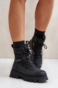 Best Lee Cooper Śniegowce Damskie Na Zamek LCJ-24-47-3144 Czarne Czarny