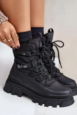Best Lee Cooper Śniegowce Damskie Na Zamek LCJ-24-47-3144 Czarne Czarny