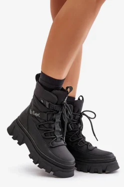 Best Lee Cooper Śniegowce Damskie Na Zamek LCJ-24-47-3144 Czarne Czarny