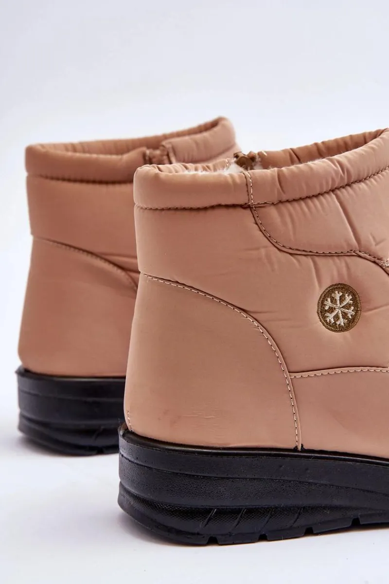 Śniegowce Damskie Ocieplane Beżowe Helis Damskie Śniegowce Damskie