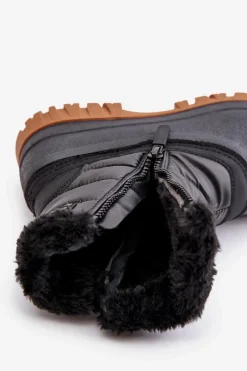 Sale Śniegowce Damskie Ocieplane Futerkiem Na Zamek LCJ-24-44-2866 Czarne Damskie Śniegowce Damskie|Damskie Trapery