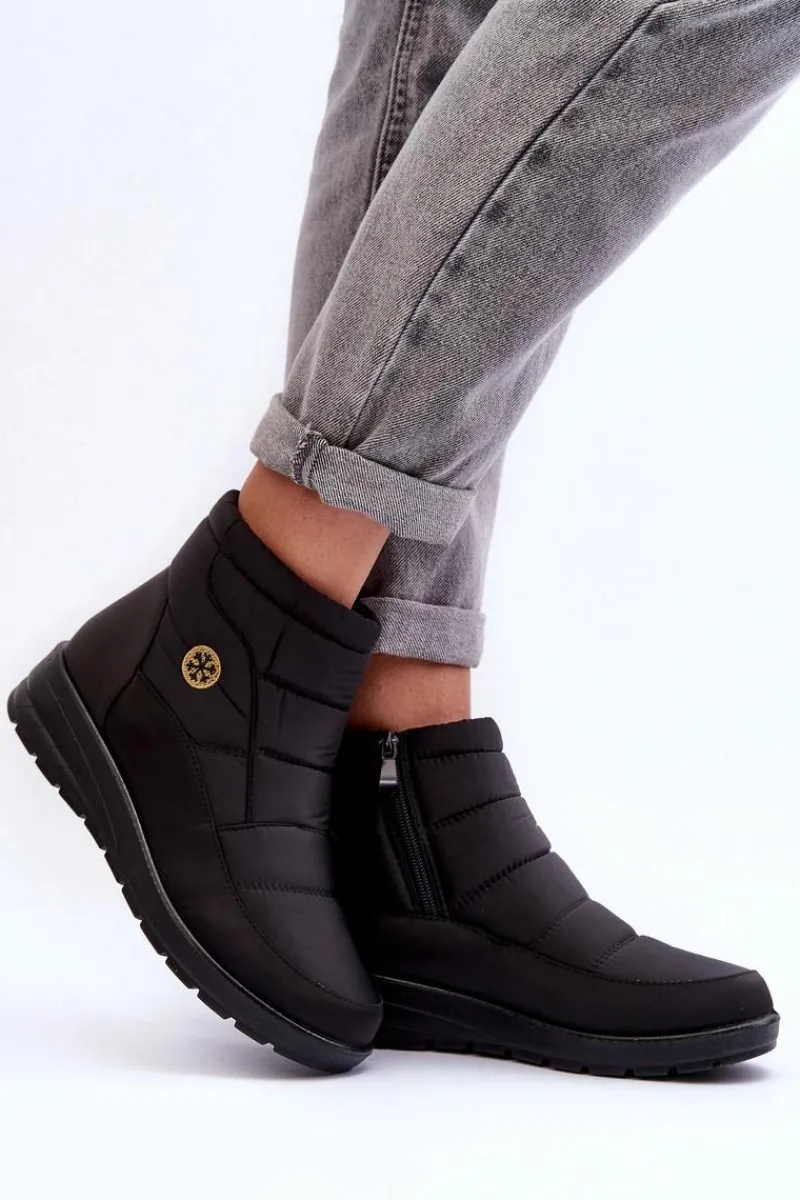 Outlet Evento Śniegowce Damskie Ocieplane Czarne Helis Czarny