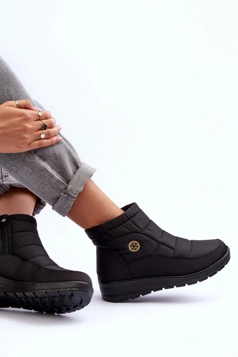 Outlet Evento Śniegowce Damskie Ocieplane Czarne Helis Czarny