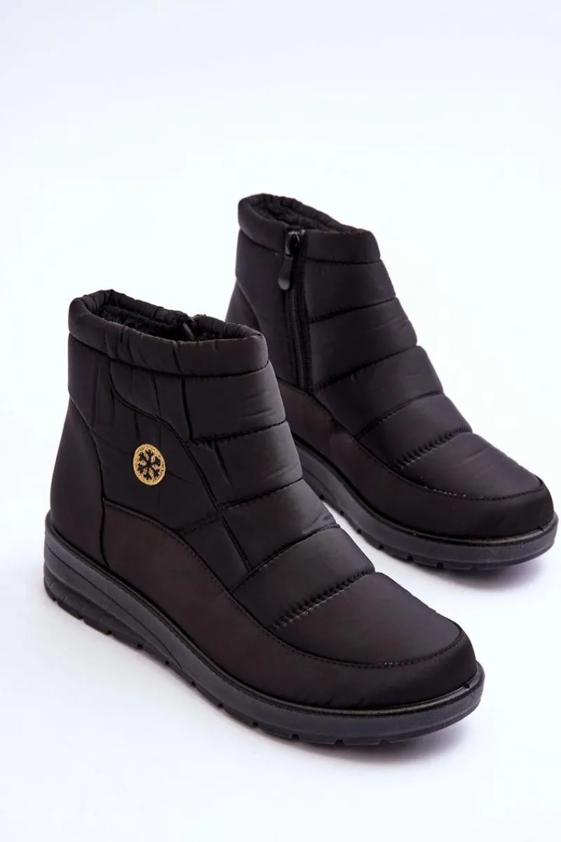 Outlet Evento Śniegowce Damskie Ocieplane Czarne Helis Czarny