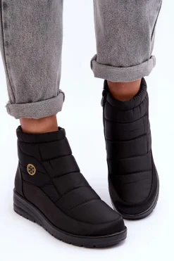 Outlet Evento Śniegowce Damskie Ocieplane Czarne Helis Czarny