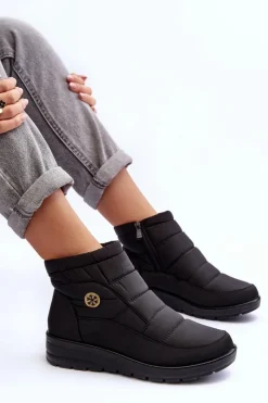 Outlet Evento Śniegowce Damskie Ocieplane Czarne Helis Czarny