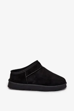 Hot Śniegowce Damskie Ocieplane Futerkiem Czarne Serenne Damskie Śniegowce Damskie