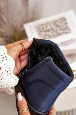 Śniegowce Damskie></noscript>Evento Śniegowce Damskie Ocieplane Granatowe Helis Niebieski