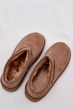 Boto Śniegowce Damskie Ocieplane Futerkiem Brązowe Serenne Brązowy