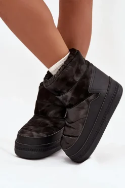 New Śniegowce Damskie LISA CHELSEA WOMEN MID 90253013.11A Czarne Damskie Śniegowce Damskie