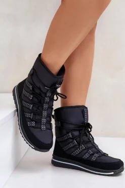 Discount Boto Śniegowce Damskie Progress PROGJ-20-02 Czarne