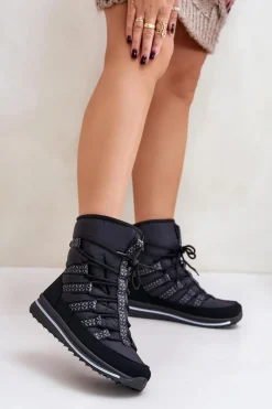 Discount Boto Śniegowce Damskie Progress PROGJ-20-02 Czarne