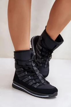 Discount Boto Śniegowce Damskie Progress PROGJ-20-02 Czarne