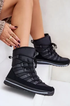 Discount Boto Śniegowce Damskie Progress PROGJ-20-02 Czarne