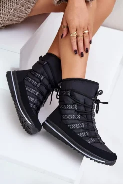 Discount Boto Śniegowce Damskie Progress PROGJ-20-02 Czarne