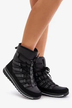 Discount Boto Śniegowce Damskie Progress PROGJ-20-02 Czarne