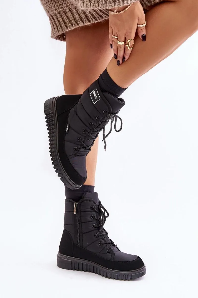 Hot Boto Śniegowce Damskie Progress PROGJ-24-157 Czarne