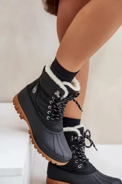 Śniegowce Damskie|Damskie Trapery></noscript>Lee Cooper Śniegowce Damskie Sznurowane Z Futerkiem LCJ-24-44-2868 Czarne