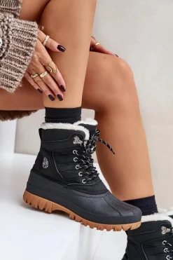 Śniegowce Damskie|Damskie Trapery></noscript>Lee Cooper Śniegowce Damskie Sznurowane Z Futerkiem LCJ-24-44-2868 Czarne