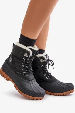 Śniegowce Damskie|Damskie Trapery></noscript>Lee Cooper Śniegowce Damskie Sznurowane Z Futerkiem LCJ-24-44-2868 Czarne