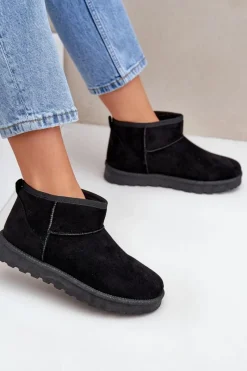 Śniegowce Damskie Z Eko Zamszu Czarne Noliri Damskie Śniegowce Damskie