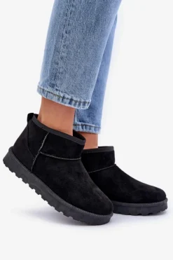 Śniegowce Damskie Z Eko Zamszu Czarne Noliri Damskie Śniegowce Damskie