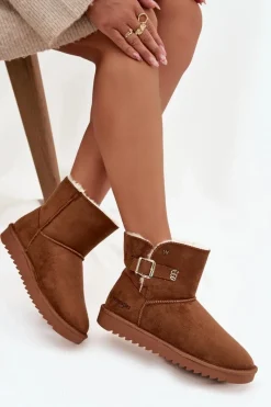 Best Śniegowce Damskie Z Klamrą 20253091.37B Camel Damskie Śniegowce Damskie