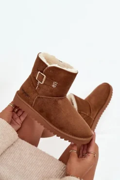 Best Śniegowce Damskie Z Klamrą 20253091.37B Camel Damskie Śniegowce Damskie