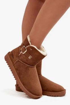 Best Śniegowce Damskie Z Klamrą 20253091.37B Camel Damskie Śniegowce Damskie