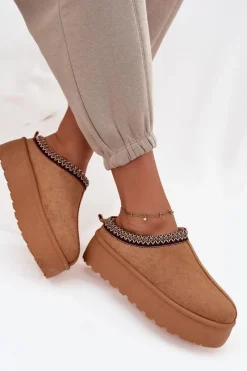 Sale Śniegowce Damskie Z Ozdobnym Haftem Camel Jenira Damskie Śniegowce Damskie