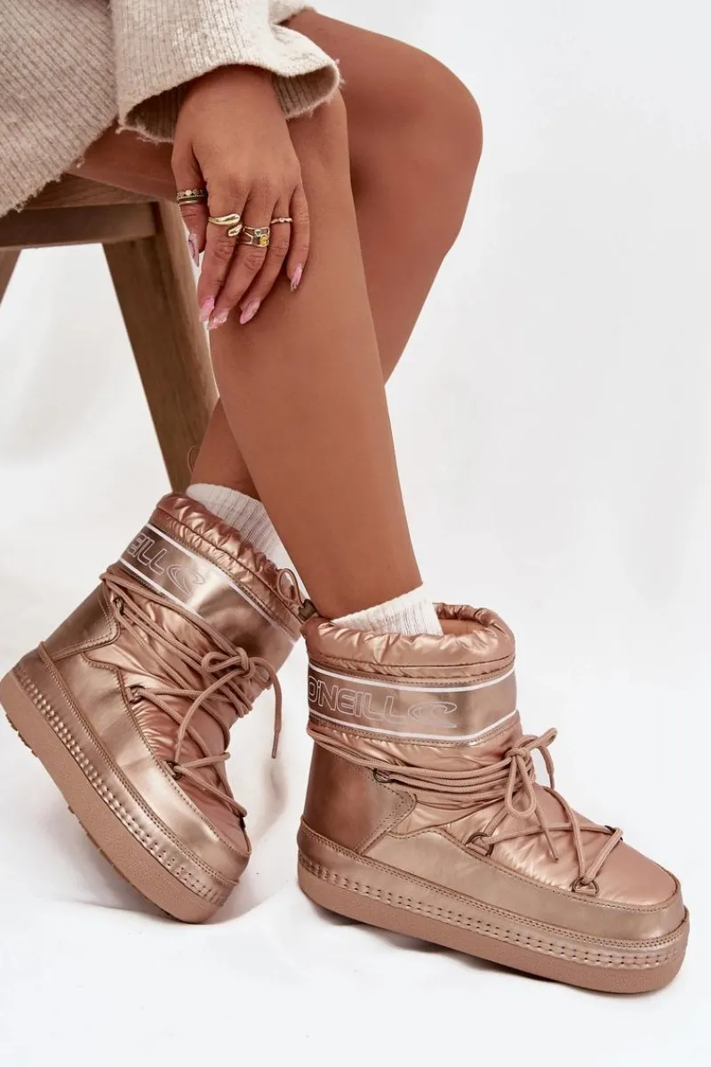 Śniegowce Damskie>O'Neill Śniegowce Damskie Z Wiązaniem LISA WOMEN HIGH 90253012.99U Złote Złoty