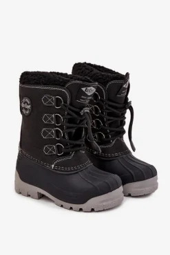 New Śniegowce Dziecięce Chłopięce LCJ-25-44-3943K Czarne Dzieci Chłopięce