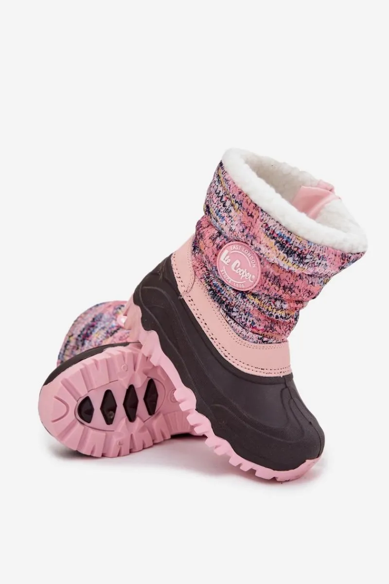 Hot Śniegowce Dziecięce Dziewczęce Na Zamek LCJ-25-10-3770 Różowe Dzieci Dziewczęce