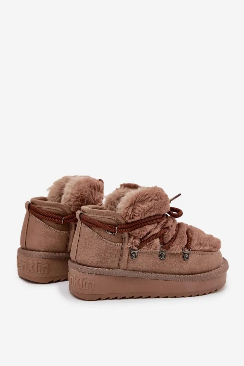 Hot D.Franklin Śniegowce Dziecięce Młodzieżowe Z Futerkiem DFSH370011 Brązowe Brązowy