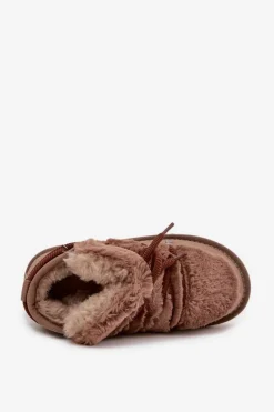 Hot D.Franklin Śniegowce Dziecięce Młodzieżowe Z Futerkiem DFSH370011 Brązowe Brązowy