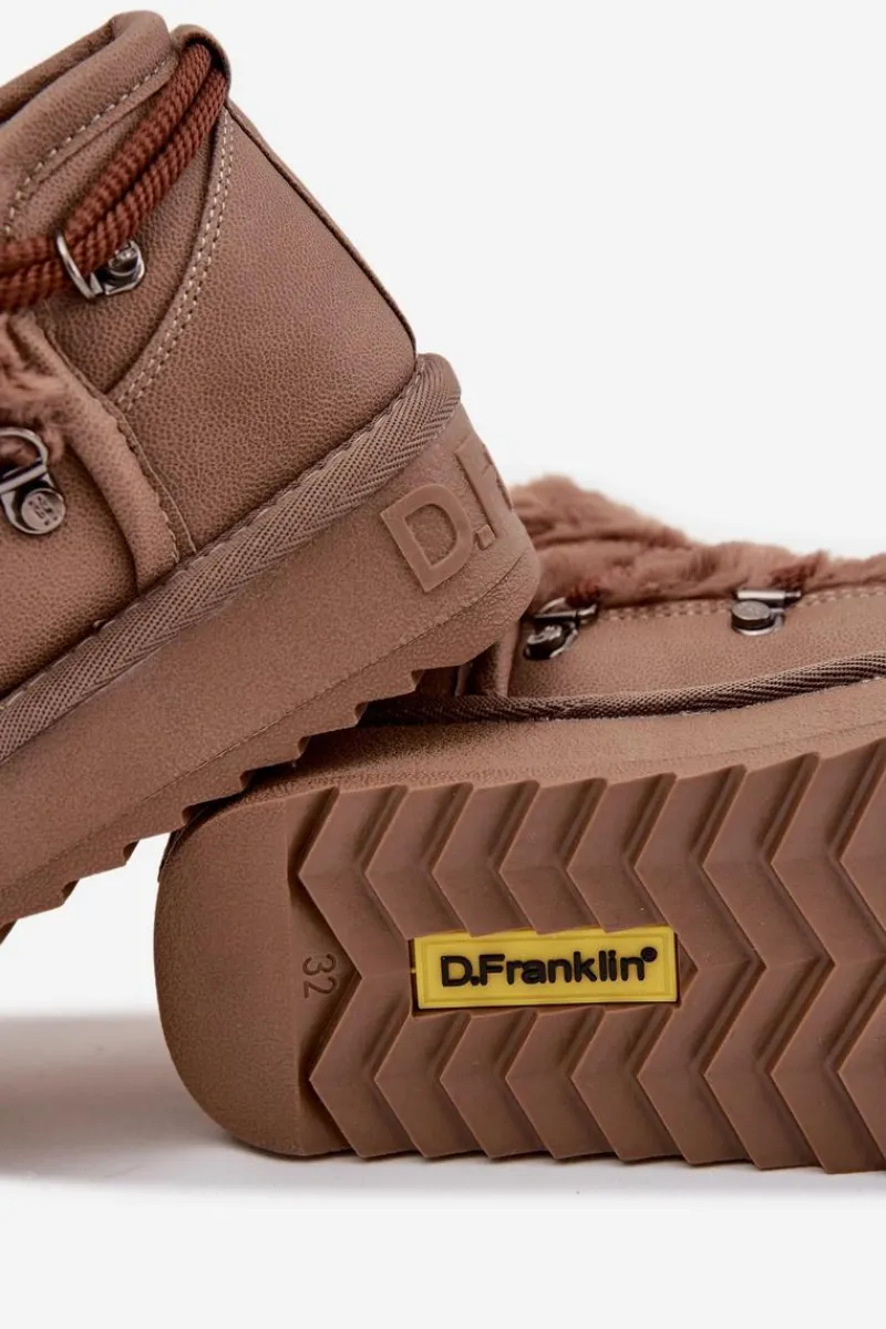 Hot D.Franklin Śniegowce Dziecięce Młodzieżowe Z Futerkiem DFSH370011 Brązowe Brązowy