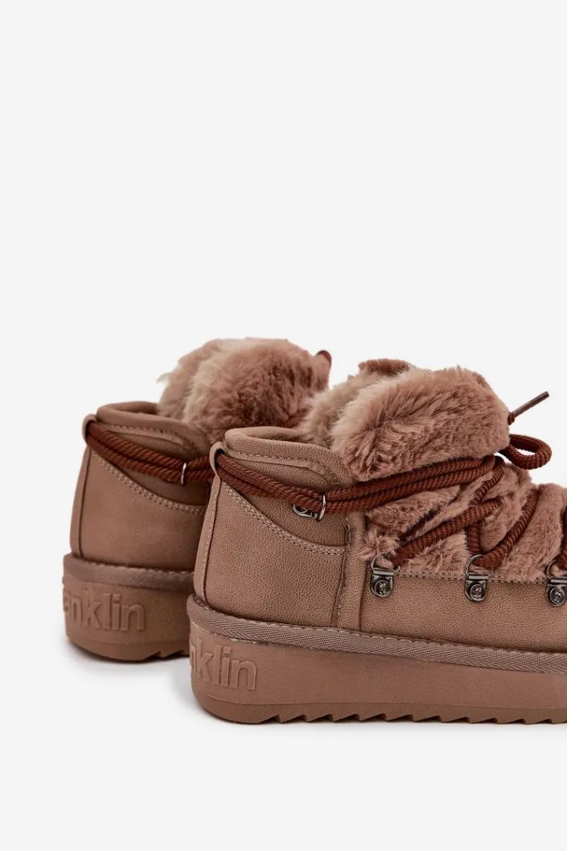 Hot D.Franklin Śniegowce Dziecięce Młodzieżowe Z Futerkiem DFSH370011 Brązowe Brązowy